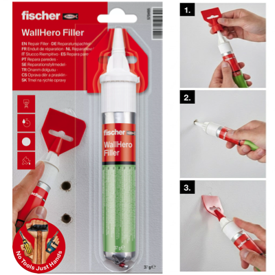 FISCHER WALLHERO WALL PUTTY REPAIR FILLER WHITE 37g 570495